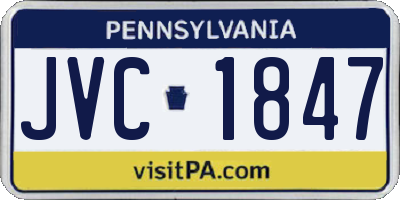 PA license plate JVC1847