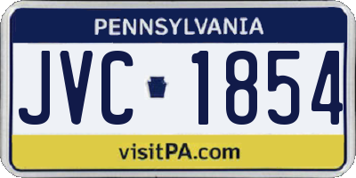 PA license plate JVC1854