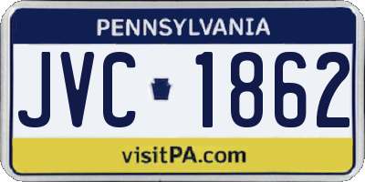 PA license plate JVC1862