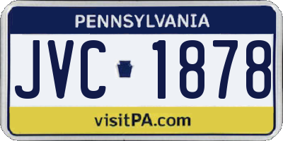 PA license plate JVC1878