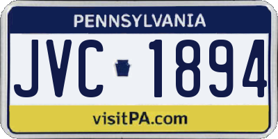 PA license plate JVC1894