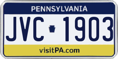 PA license plate JVC1903