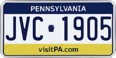 PA license plate JVC1905