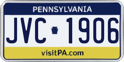 PA license plate JVC1906