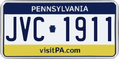 PA license plate JVC1911