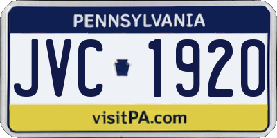 PA license plate JVC1920