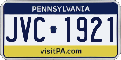 PA license plate JVC1921