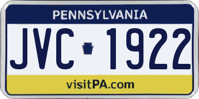 PA license plate JVC1922