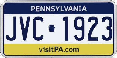 PA license plate JVC1923