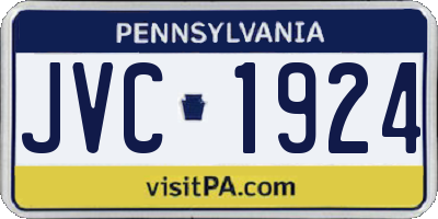 PA license plate JVC1924