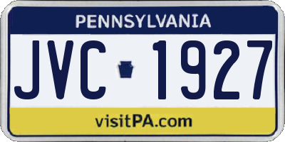 PA license plate JVC1927