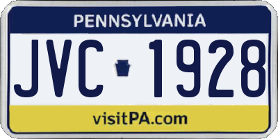PA license plate JVC1928