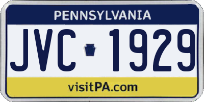 PA license plate JVC1929