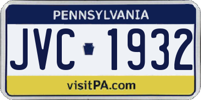 PA license plate JVC1932