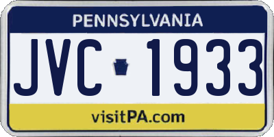 PA license plate JVC1933