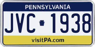 PA license plate JVC1938