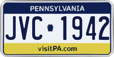 PA license plate JVC1942