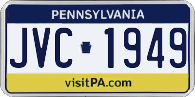 PA license plate JVC1949