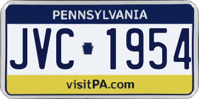 PA license plate JVC1954