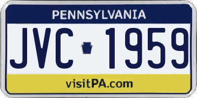 PA license plate JVC1959