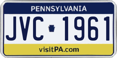 PA license plate JVC1961