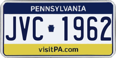 PA license plate JVC1962
