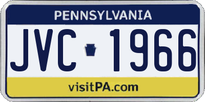PA license plate JVC1966