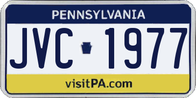 PA license plate JVC1977