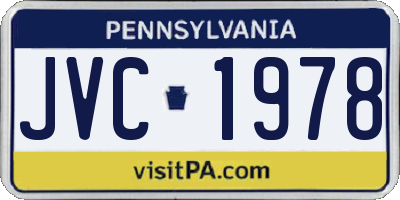 PA license plate JVC1978