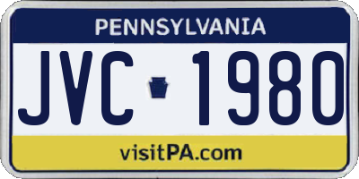 PA license plate JVC1980