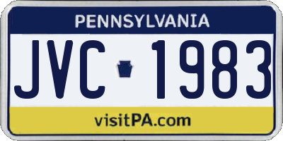 PA license plate JVC1983