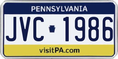 PA license plate JVC1986