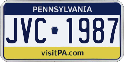 PA license plate JVC1987