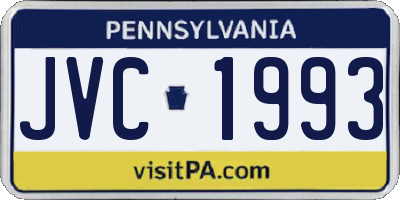 PA license plate JVC1993