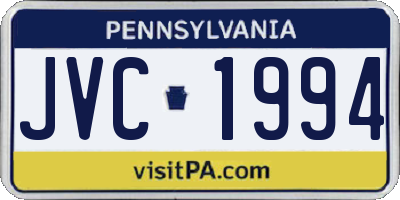 PA license plate JVC1994
