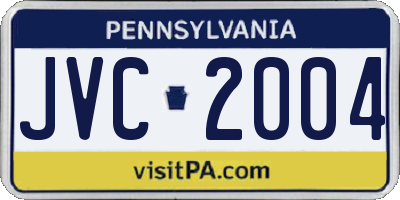PA license plate JVC2004