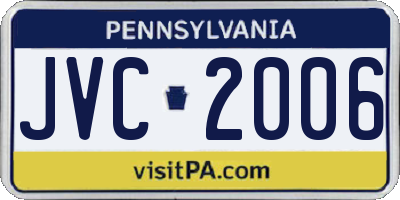 PA license plate JVC2006