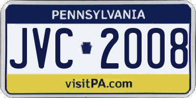 PA license plate JVC2008
