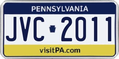 PA license plate JVC2011