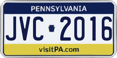 PA license plate JVC2016