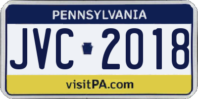 PA license plate JVC2018