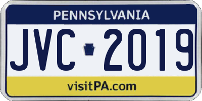 PA license plate JVC2019
