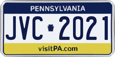 PA license plate JVC2021