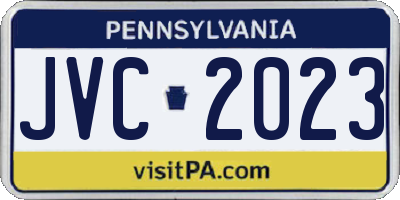 PA license plate JVC2023