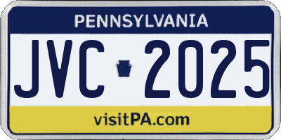 PA license plate JVC2025