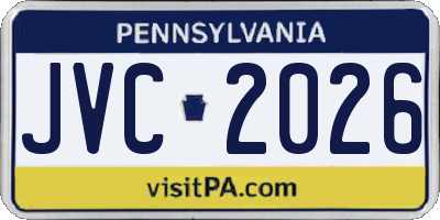 PA license plate JVC2026