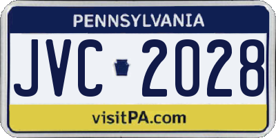 PA license plate JVC2028