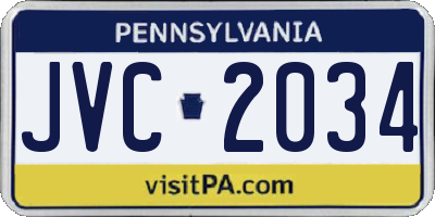 PA license plate JVC2034