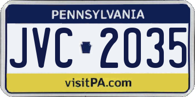 PA license plate JVC2035