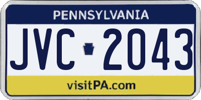 PA license plate JVC2043